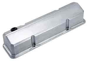 Die-Cast Aluminum Slant-Edge Valve Covers for 1958-1986 Small Block Chevy in Plain/Polished Finish