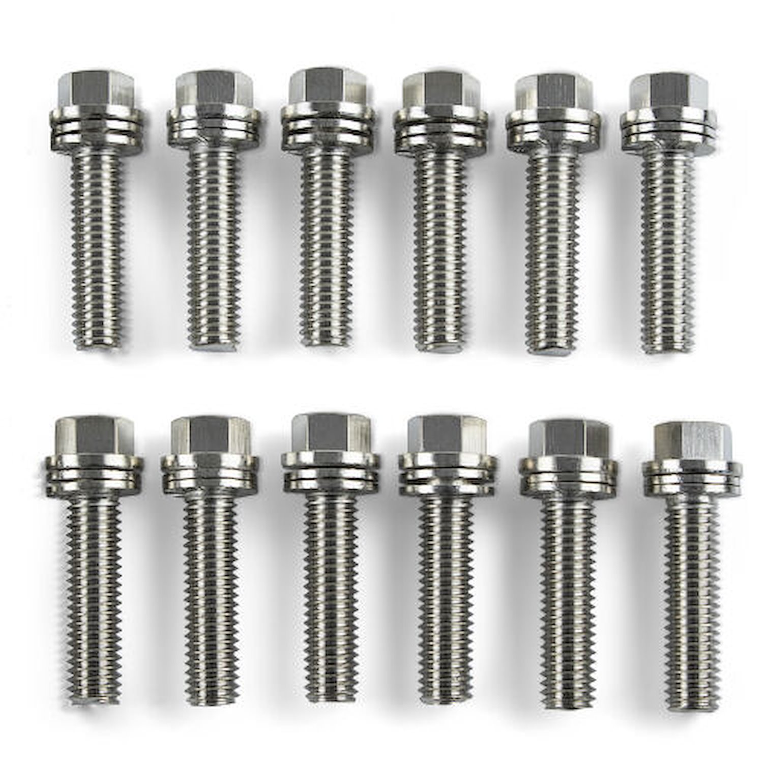 66824  Wedge-Locking Header Bolts for Small Block Chevy, Big Block Mopar, AMC, Buick, Olds, & Pontiac [3/8 in. x 1 in. Long]