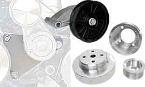 Air Pump Idler Bracket and Pulley Kit for Ford Mustang Includes: Air Pump Idler Bracket, Underdrive Pulley Kit, & A/C Eliminator