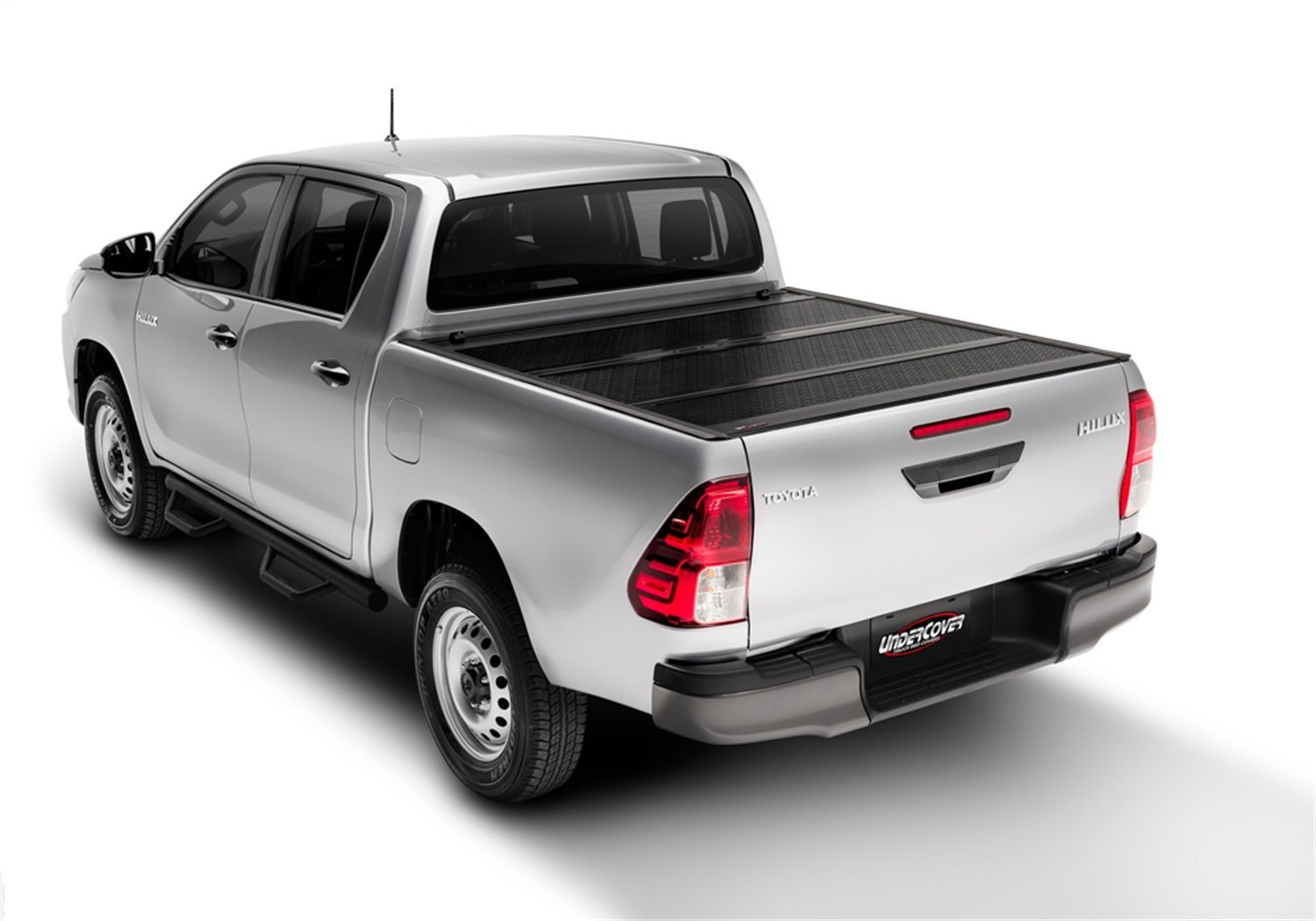 FX41014 Flex Hard Folding Cover, Fits Select Toyota Tacoma 5'Bed Crew w/o Bedside Storage Boxes, Black Textured