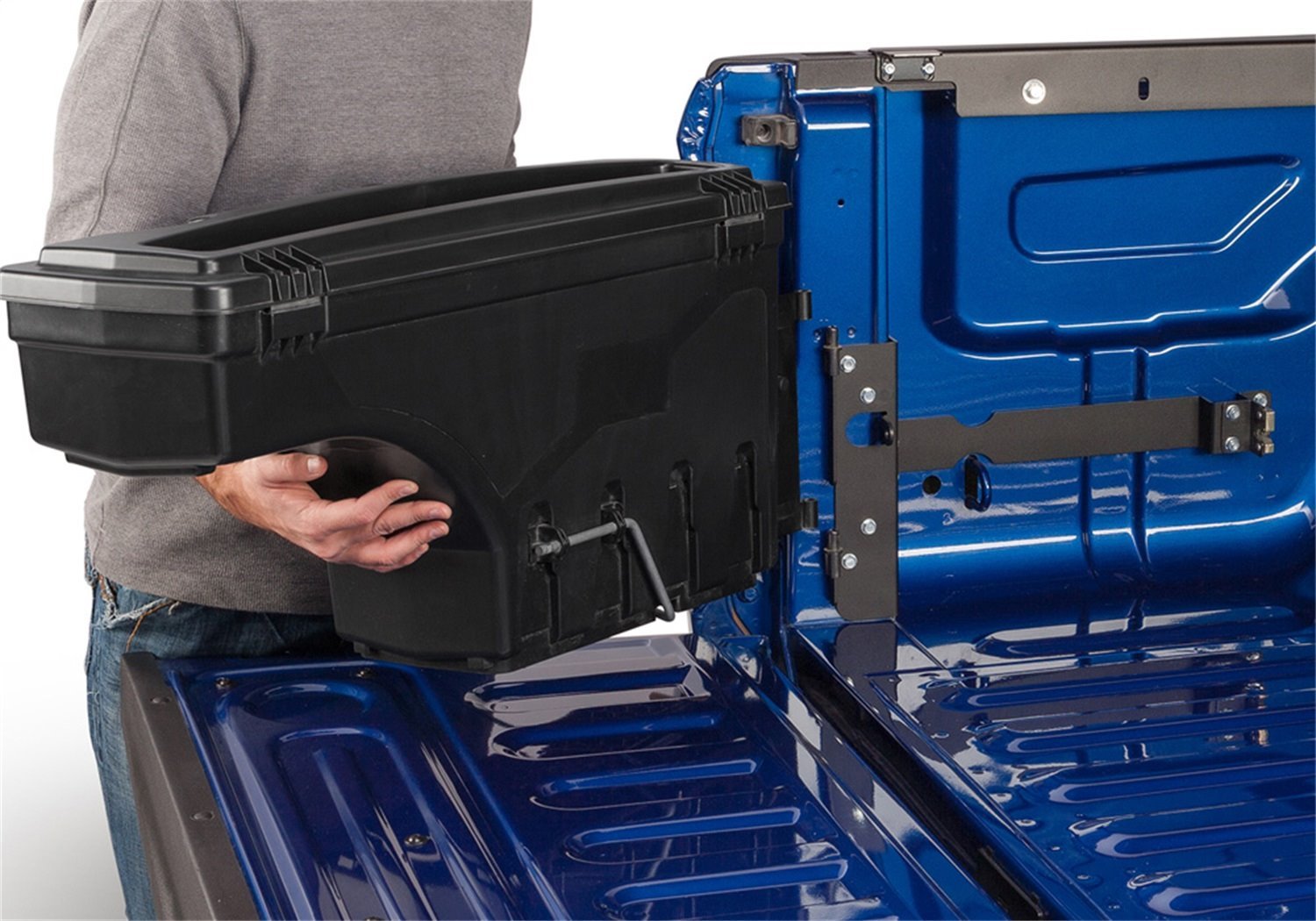 SC404D Swing Case, Fits Select Toyota Tundra Drivers Side w/o Trail Special Edition Storage Boxes, Black Smooth