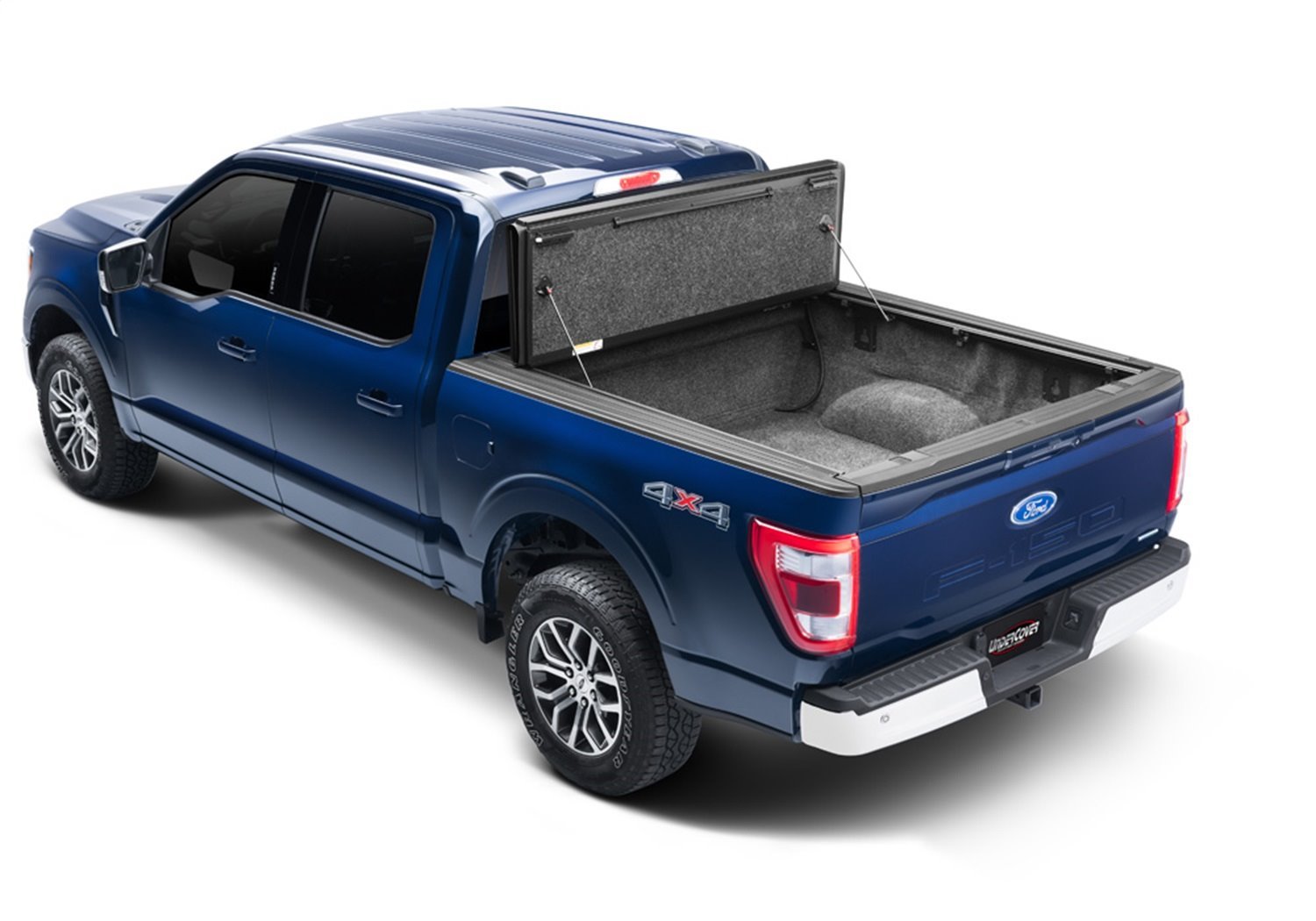 UX22029 Ultra Flex Hard Folding Cover, Fits Select Ford F-150 5'7" Bed Crew (Includes Lightning) Matte Black Finish