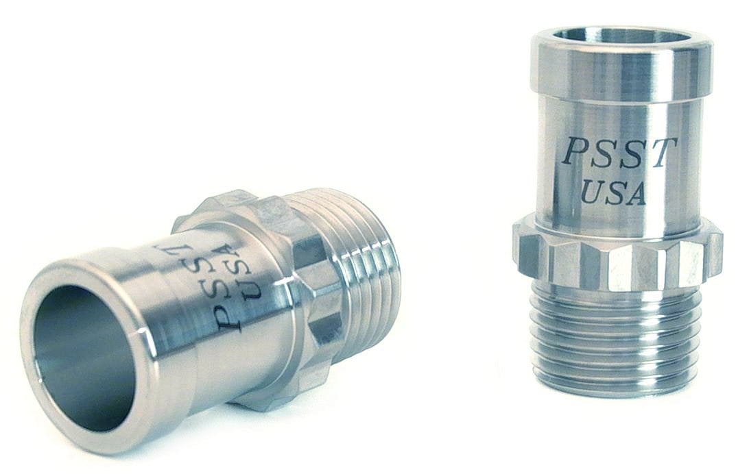Bypass Hose Fitting, 12-Point, 1/2 in. NPT x 3/4 in. Hose Barb, 1 5/8 in. Length [Polished Finish]
