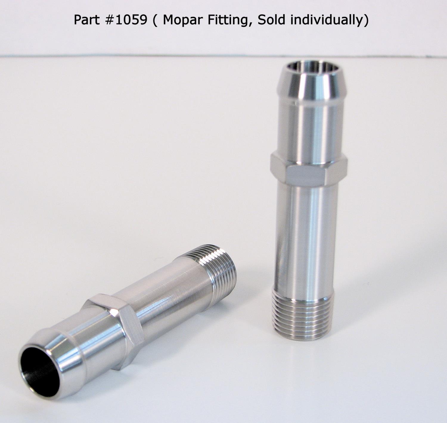 Heater Hose Fitting, Straight, 3/8 in. NPT x 5/8 in. Hose Barb, 3 in. Length [Polished Finish]