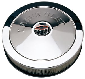 Classic Chevrolet 14"x3" Air Cleaner Kit with Embossed Chevrolet Emblem in Chrome