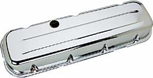 Chrome Plated Valve Covers for Big Block Chevy 396-454 Short-Style With Baffles