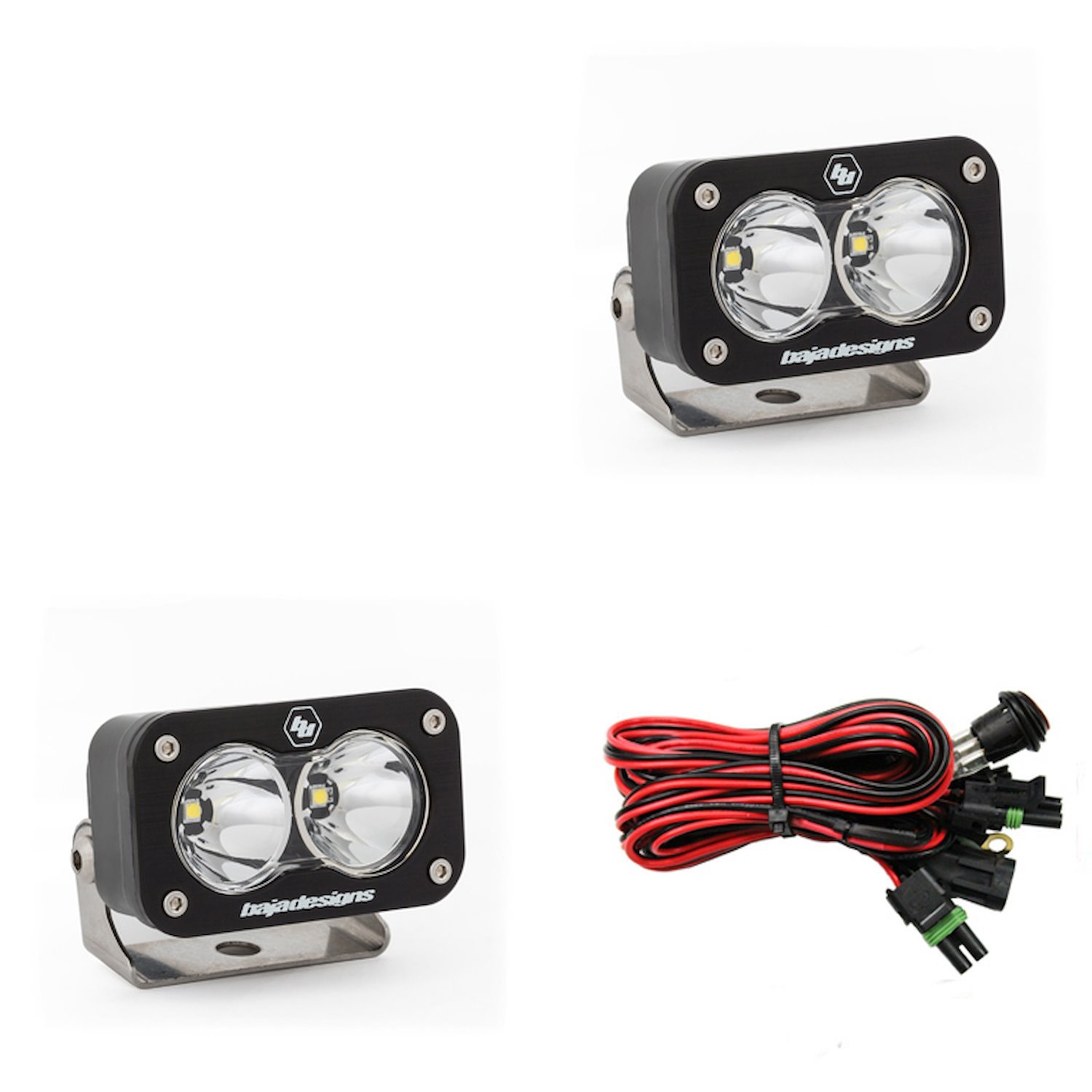 S2 Sport Black LED Auxiliary Light Pod Pair [Universal]