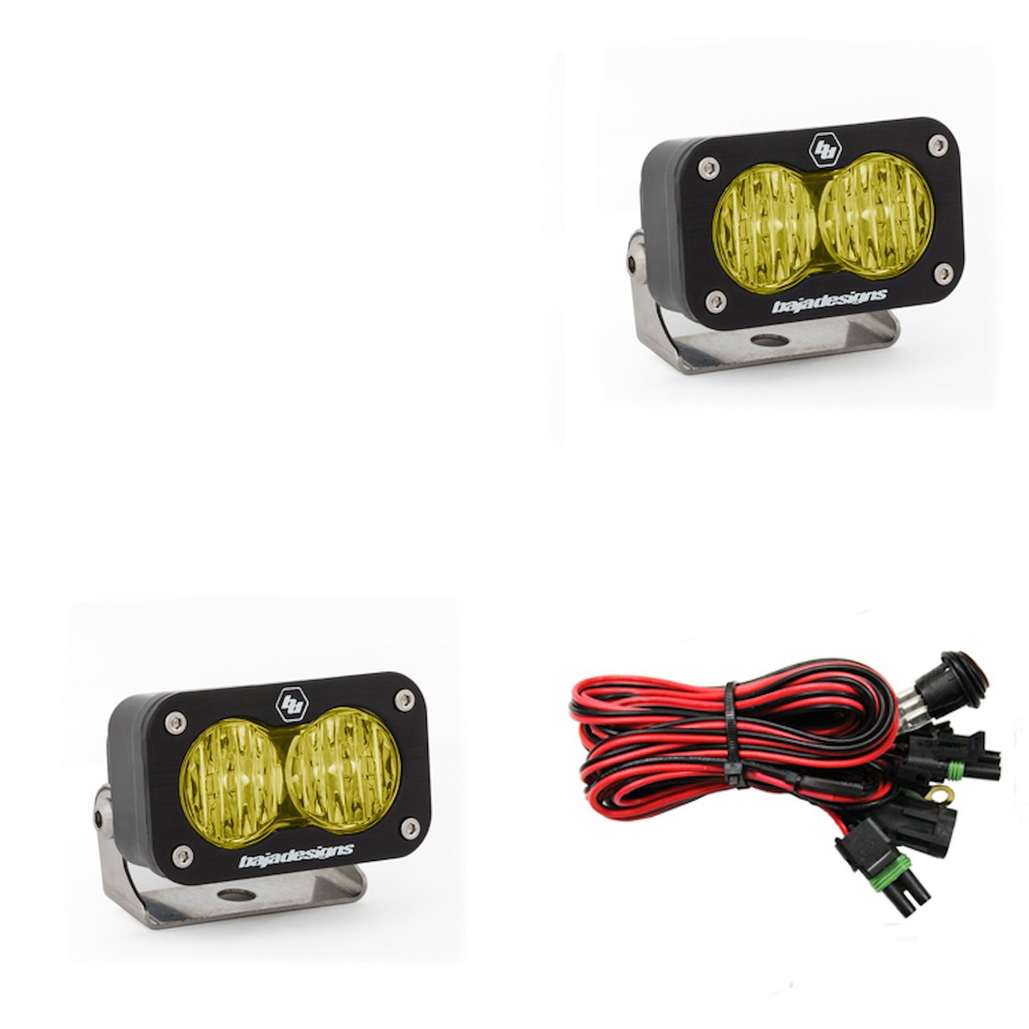 S2 Sport Black LED Auxiliary Light Pod Pair [Universal]