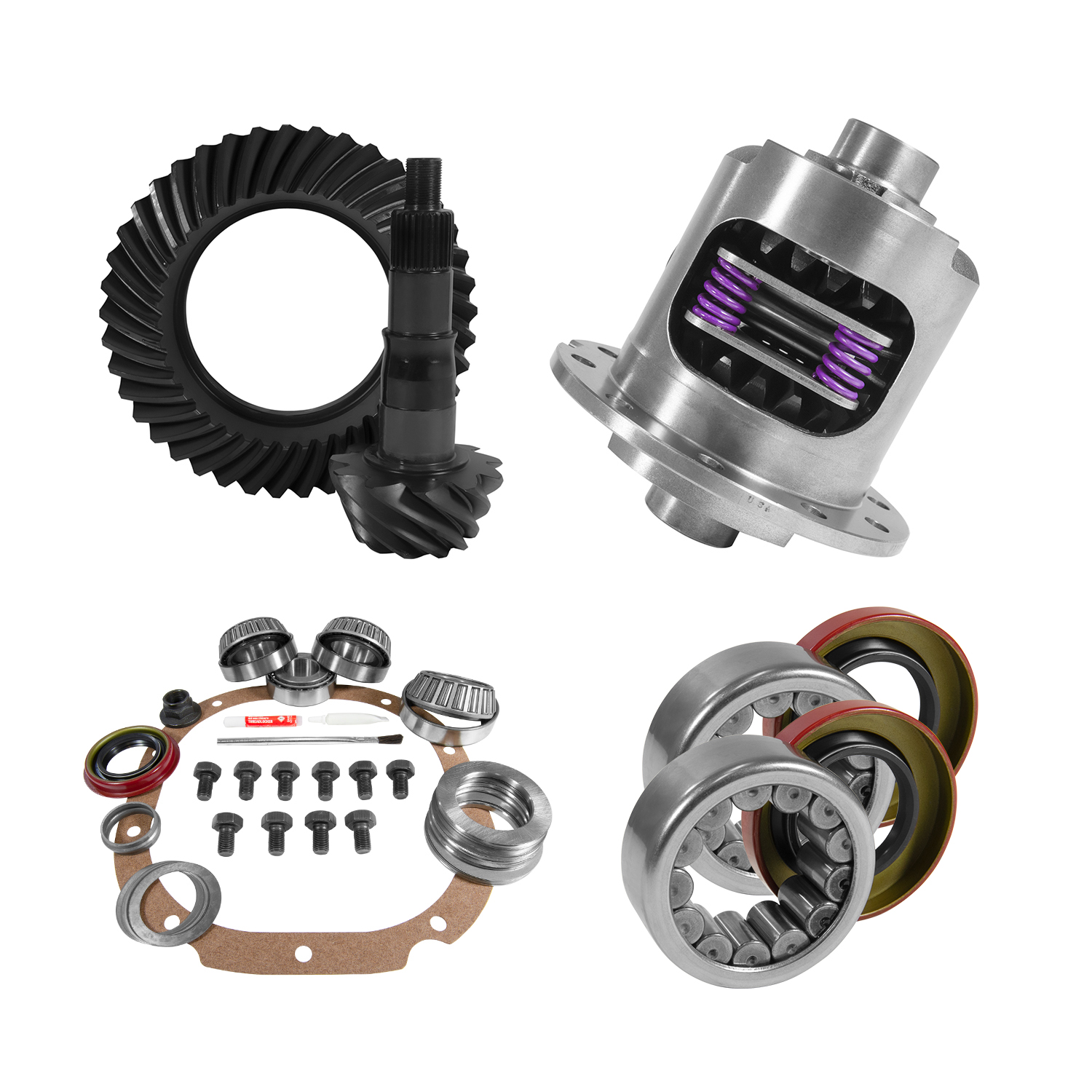 USA Standard 10763 8.8 in. Ford 4.11 Rear Ring & Pinion Install Kit, 31Spl Posi, 2.99 in. Axle Bearings