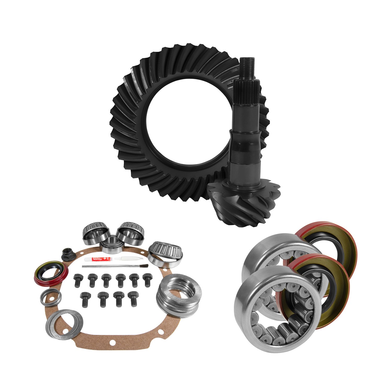 USA Standard 10769 8.8 in. Ford 4.56 Rear Ring & Pinion Install Kit, 2.99 in. Od Axle Bearings & Seals