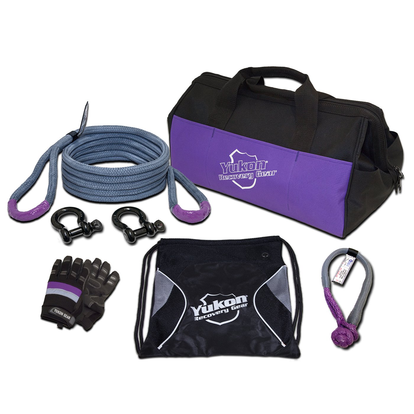 Recovery Gear Kit With 3/4?, 20-Foot Long Kinetic Rope, Shackles, & More