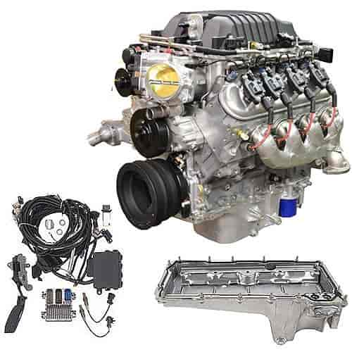 LSA Supercharged 376ci 6.2L Engine Kit with Oil Pan, 556 HP @ 6100 RPM