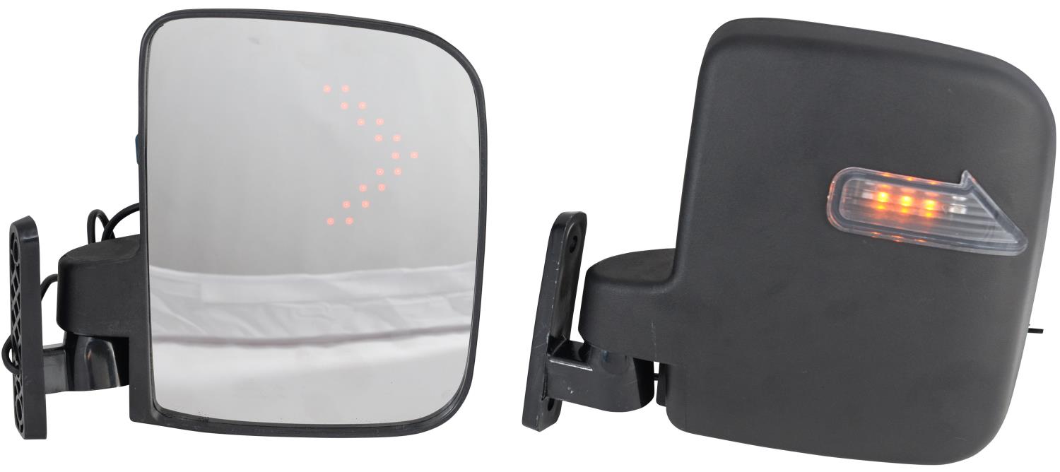 Adjustable Side View Golf Cart Mirrors with LED Blinker