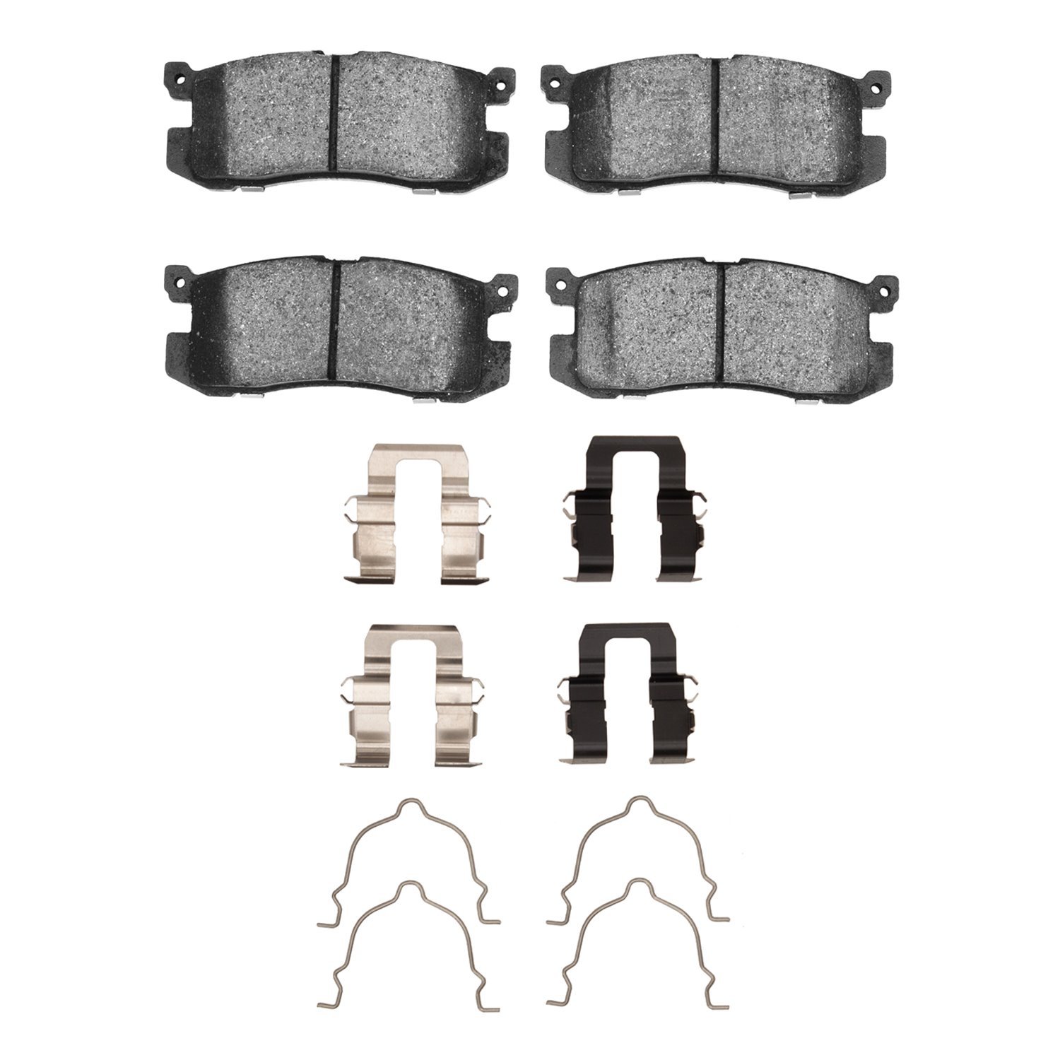 Ceramic Brake Pads & Hardware Kit, 1988-1992 Ford/Lincoln/Mercury/Mazda, Position: Rear