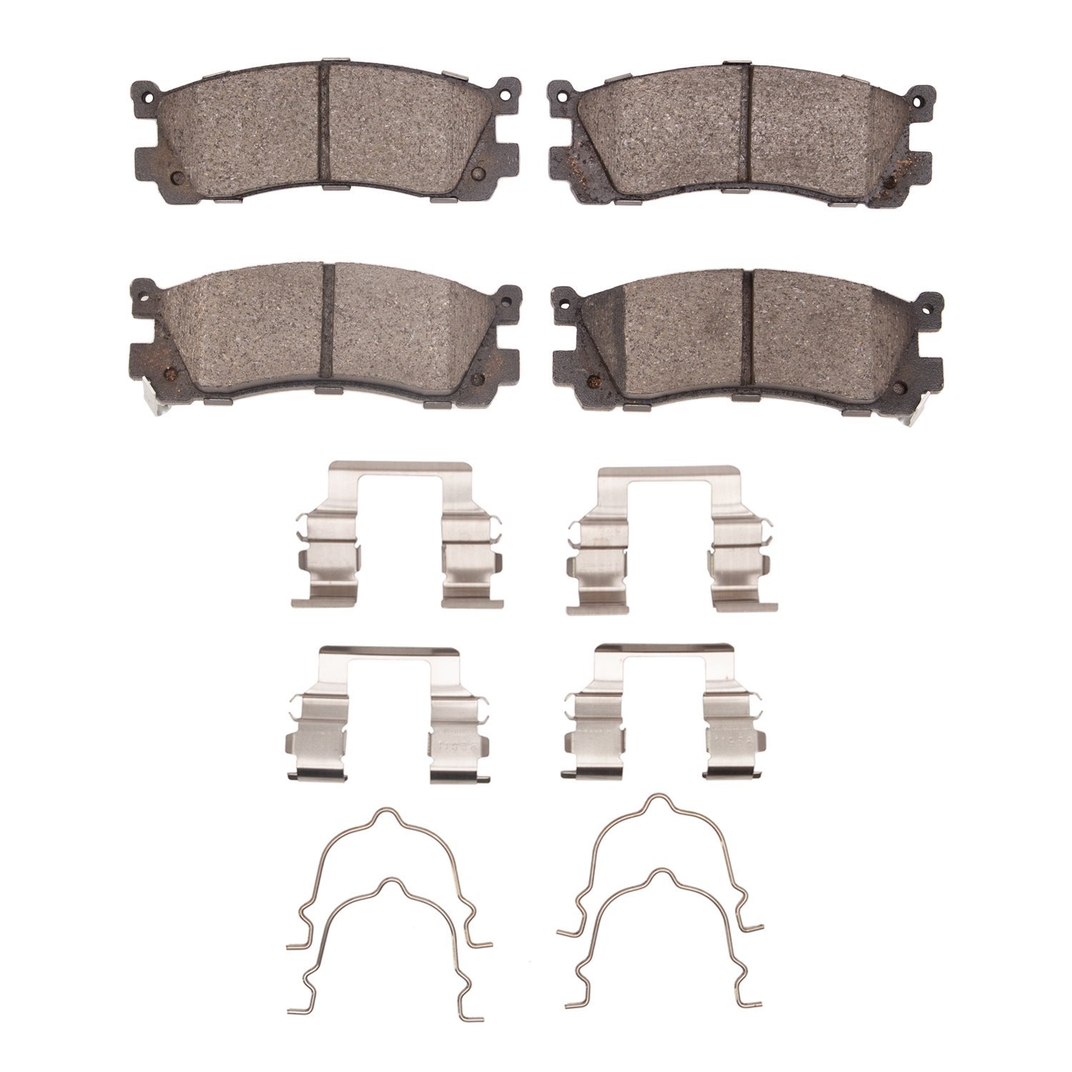 Ceramic Brake Pads & Hardware Kit, 1992-1998 Ford/Lincoln/Mercury/Mazda, Position: Rear