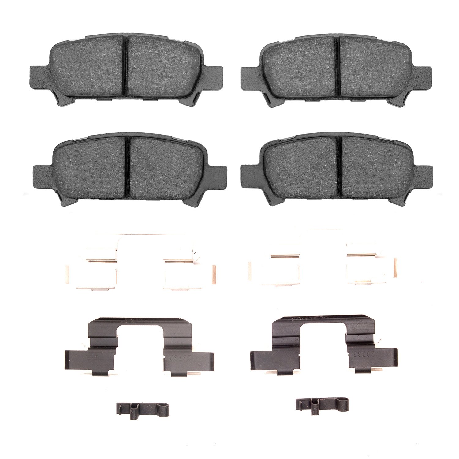 Ceramic Brake Pads & Hardware Kit, 2005-2009 Subaru, Position: Rear