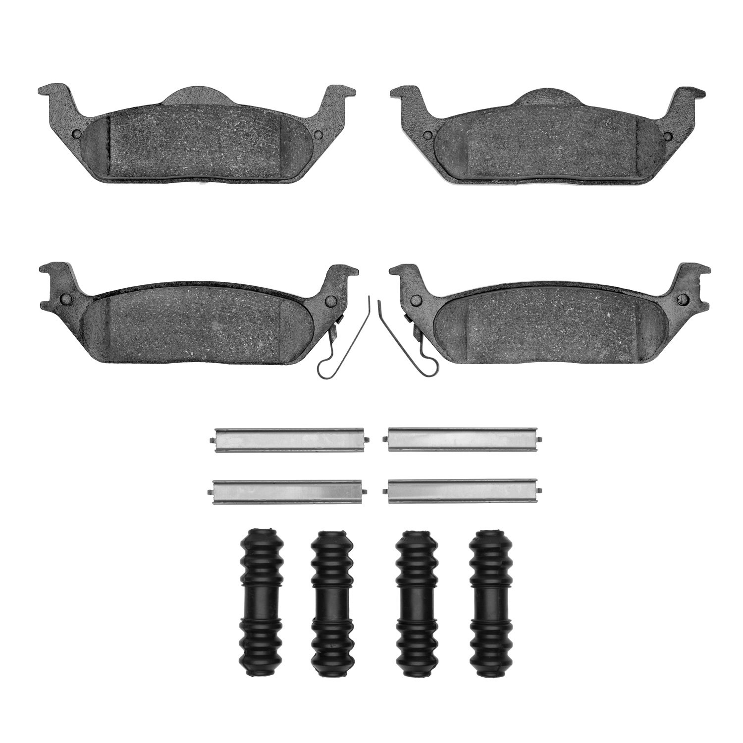 Ceramic Brake Pads & Hardware Kit, 2004-2011 Ford/Lincoln/Mercury/Mazda, Position: Rear