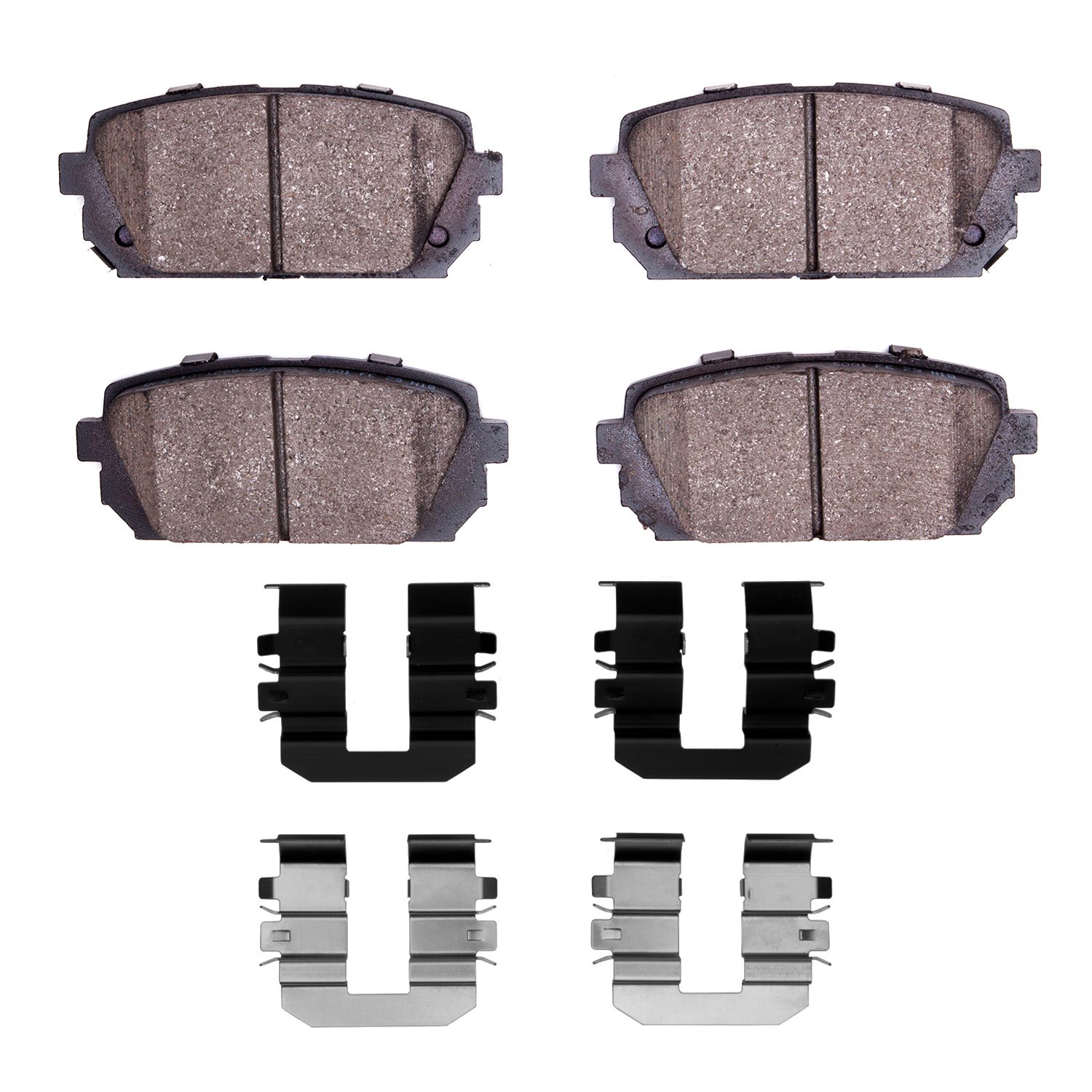 Ceramic Brake Pads & Hardware Kit, 2007-2012 Kia/Hyundai/Genesis, Position: Rear