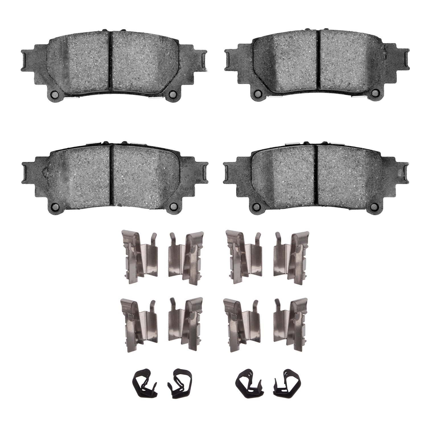 Ceramic Brake Pads & Hardware Kit, 2013-2020 Lexus/Toyota/Scion, Position: Rear