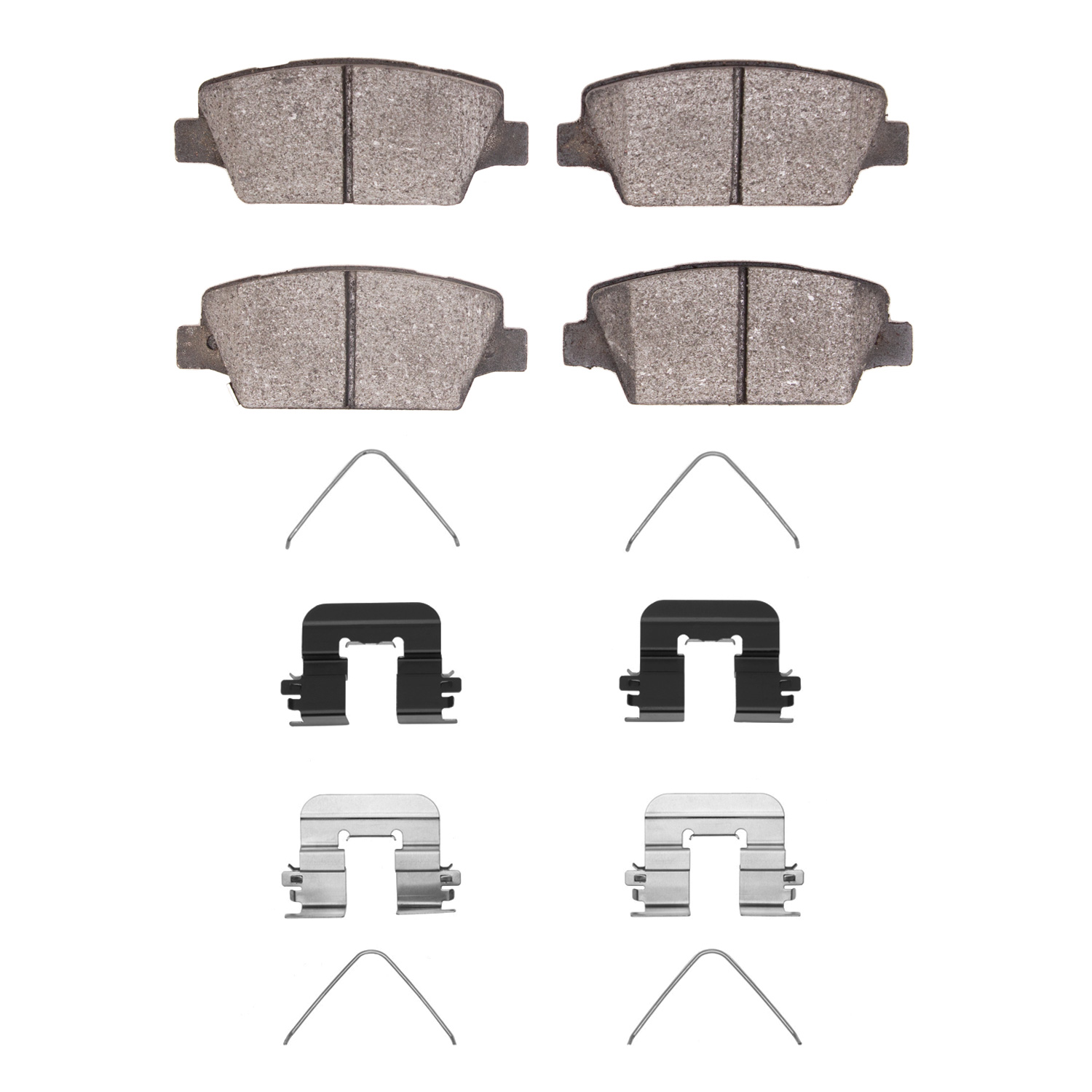 Ceramic Brake Pads & Hardware Kit, 2017-2019 Kia/Hyundai/Genesis, Position: Rear