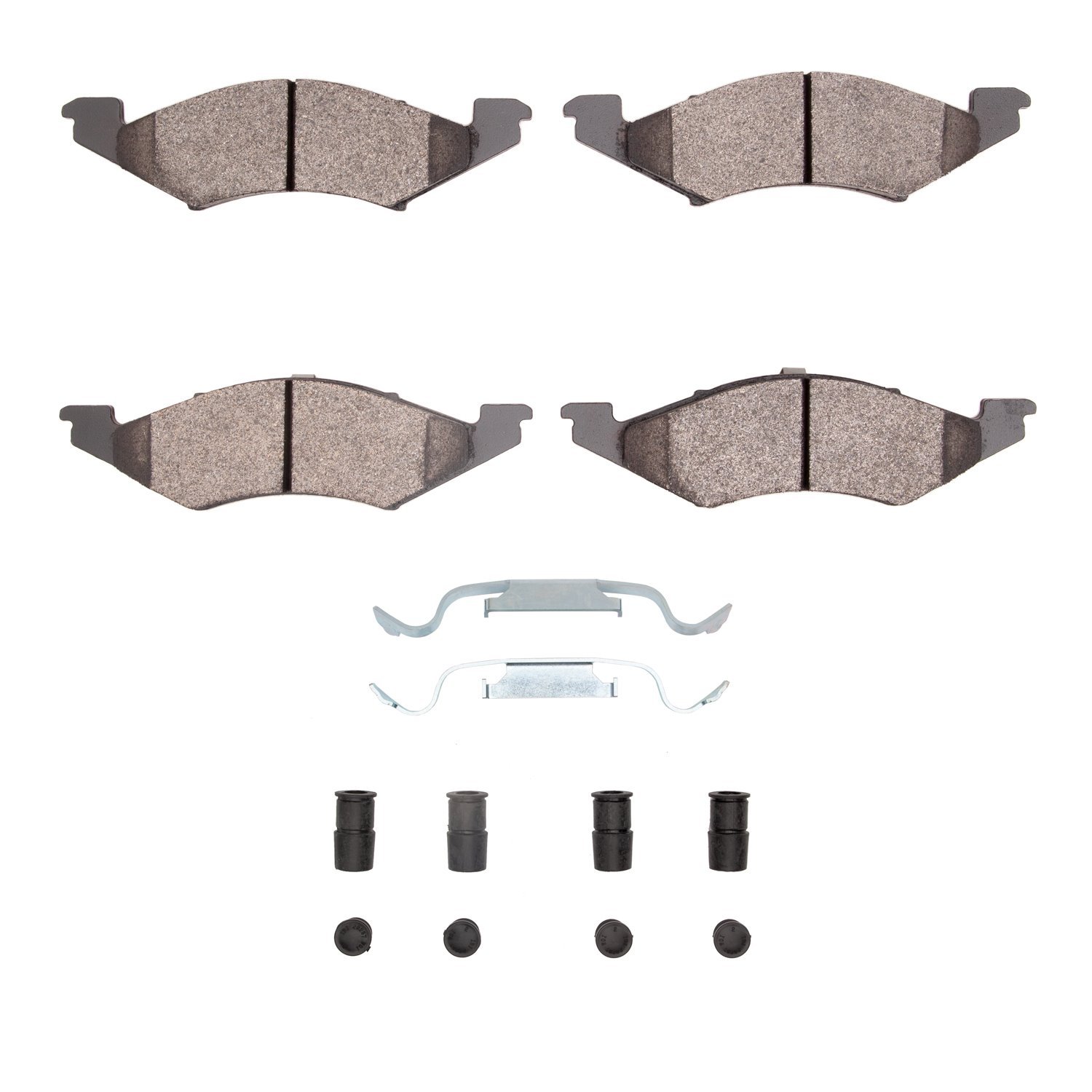 Semi-Metallic Brake Pads & Hardware Kit, 1981-1982 Ford/Lincoln/Mercury/Mazda, Position: Front