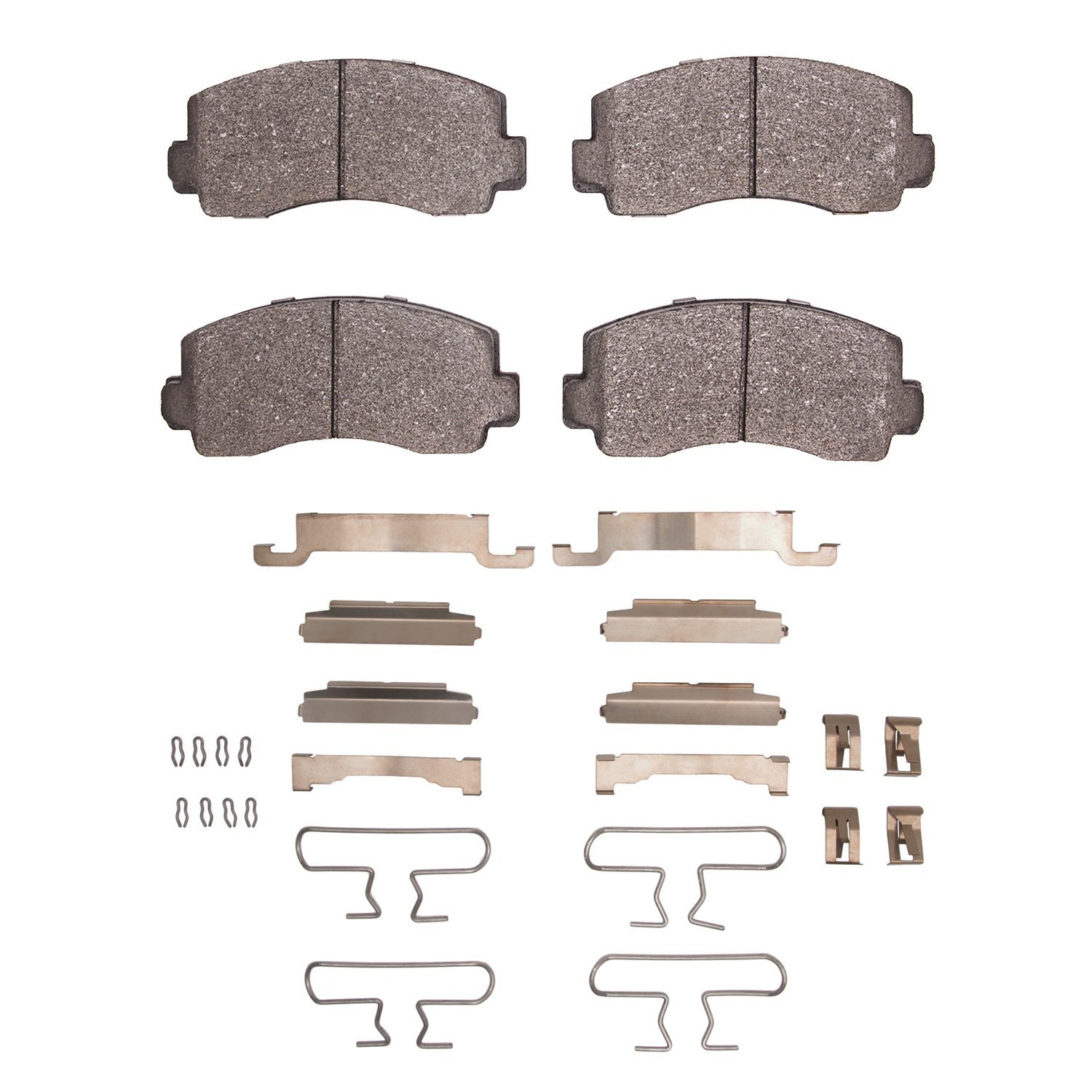 Semi-Metallic Brake Pads & Hardware Kit, 1979-1987 Fits Multiple Makes/Models, Position: Front