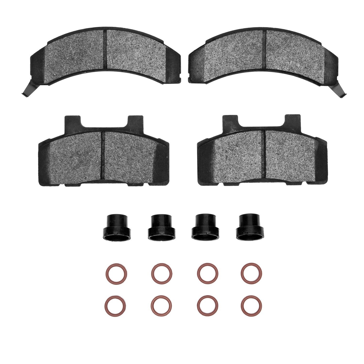 Semi-Metallic Brake Pads & Hardware Kit, 1983-1990 GM, Position: Front