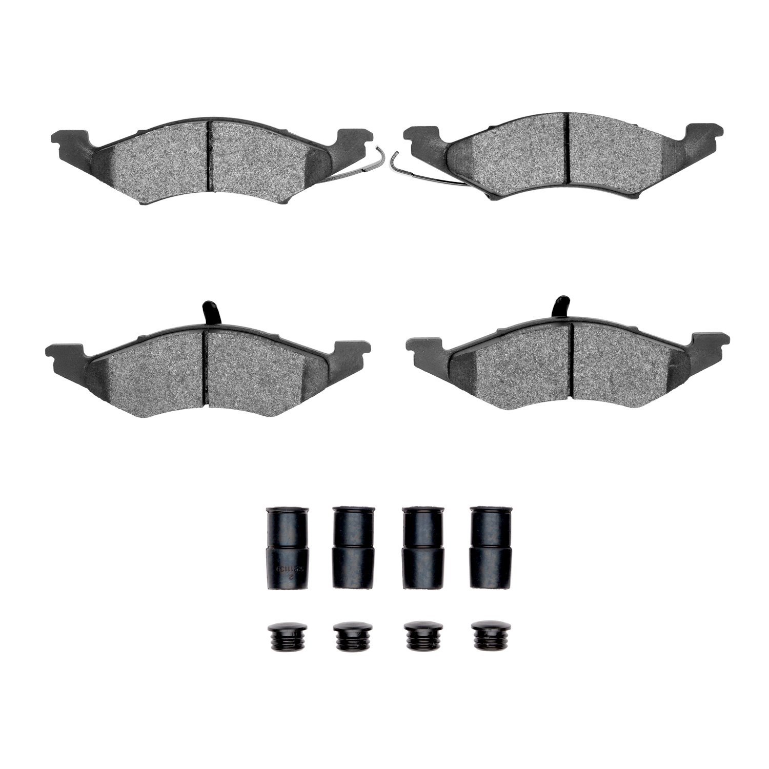 Semi-Metallic Brake Pads & Hardware Kit, 1983-1994 Ford/Lincoln/Mercury/Mazda, Position: Front