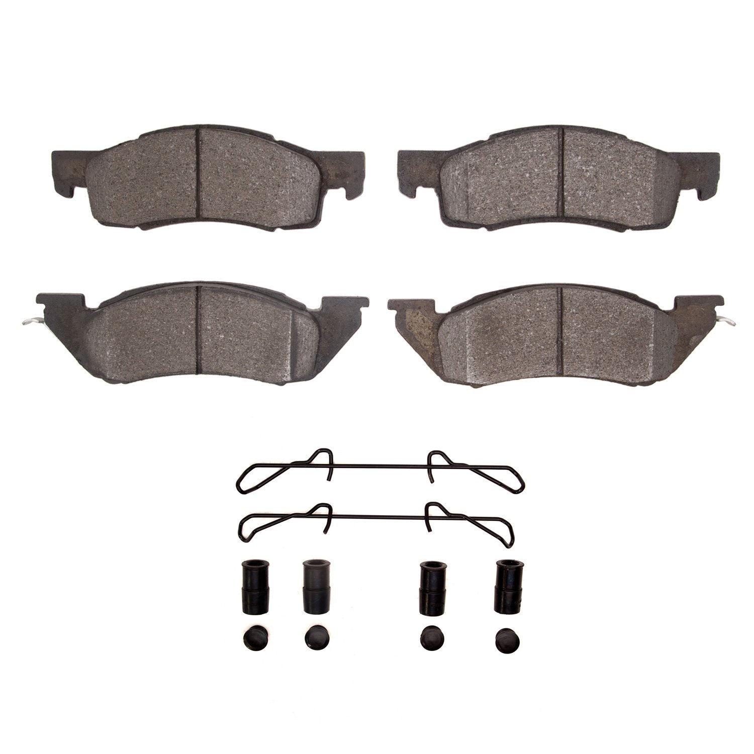 Semi-Metallic Brake Pads & Hardware Kit, 1987-1990 Mopar, Position: Front