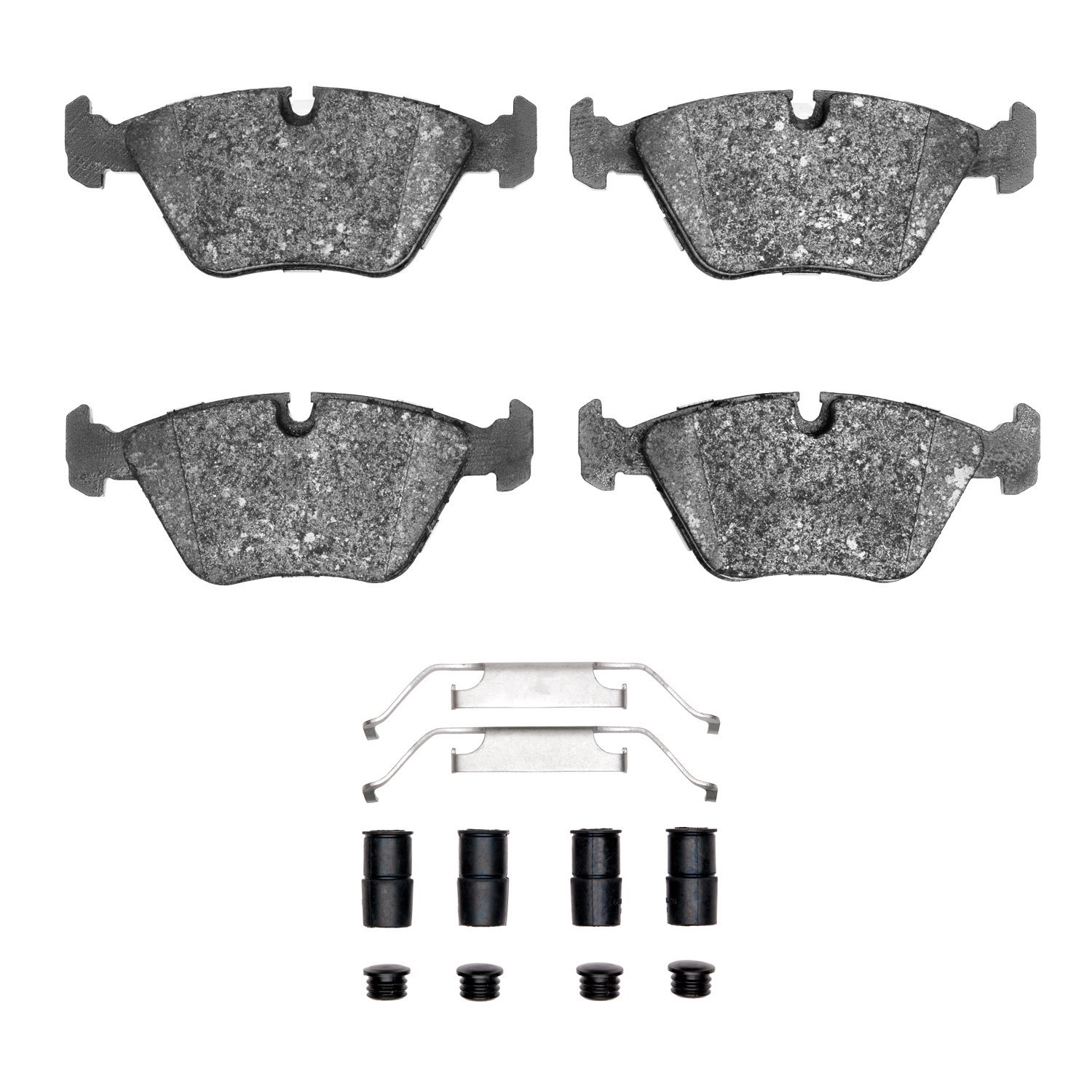 Semi-Metallic Brake Pads & Hardware Kit, 1987-2005 BMW, Position: Front