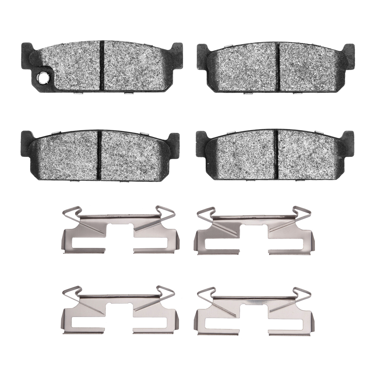 Semi-Metallic Brake Pads & Hardware Kit, 1990-1993 Infiniti/Nissan, Position: Rear