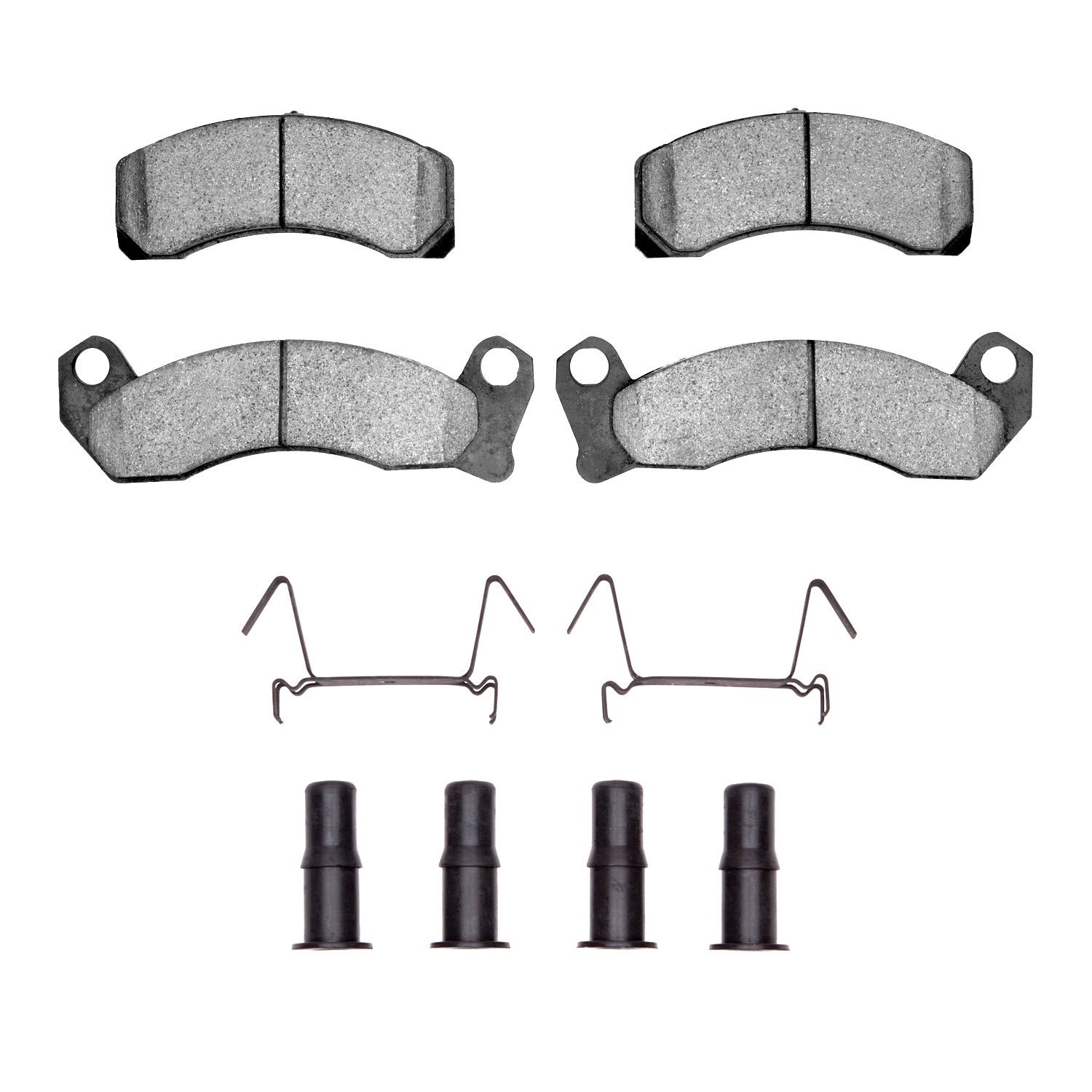 Semi-Metallic Brake Pads & Hardware Kit, 1979-1991 Ford/Lincoln/Mercury/Mazda, Position: Front