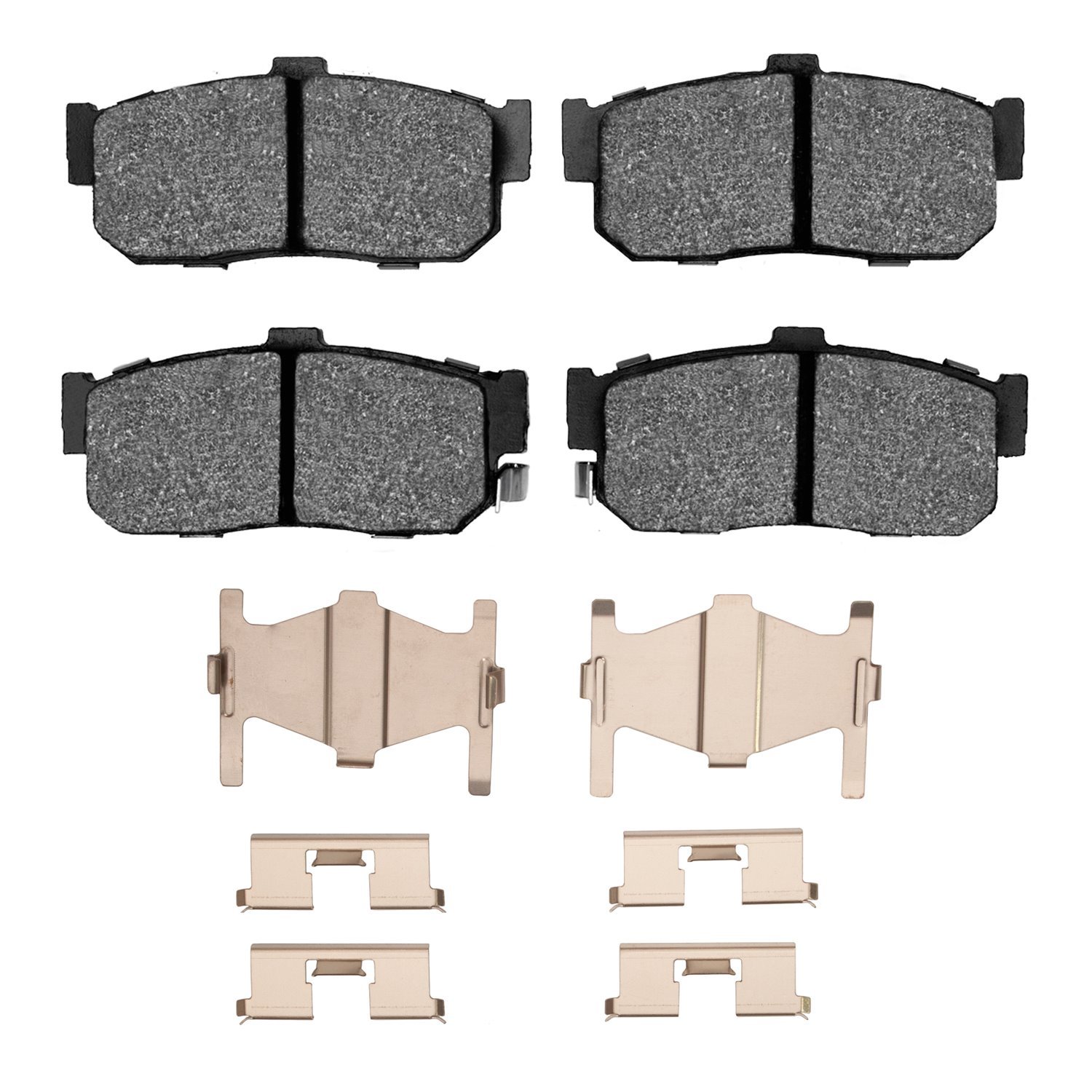 Semi-Metallic Brake Pads & Hardware Kit, 1991-2001 Infiniti/Nissan, Position: Rear