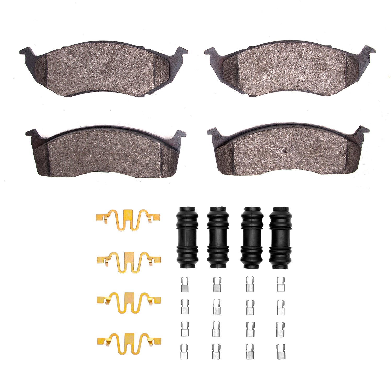 Semi-Metallic Brake Pads & Hardware Kit, 1993-2002 Mopar, Position: Front