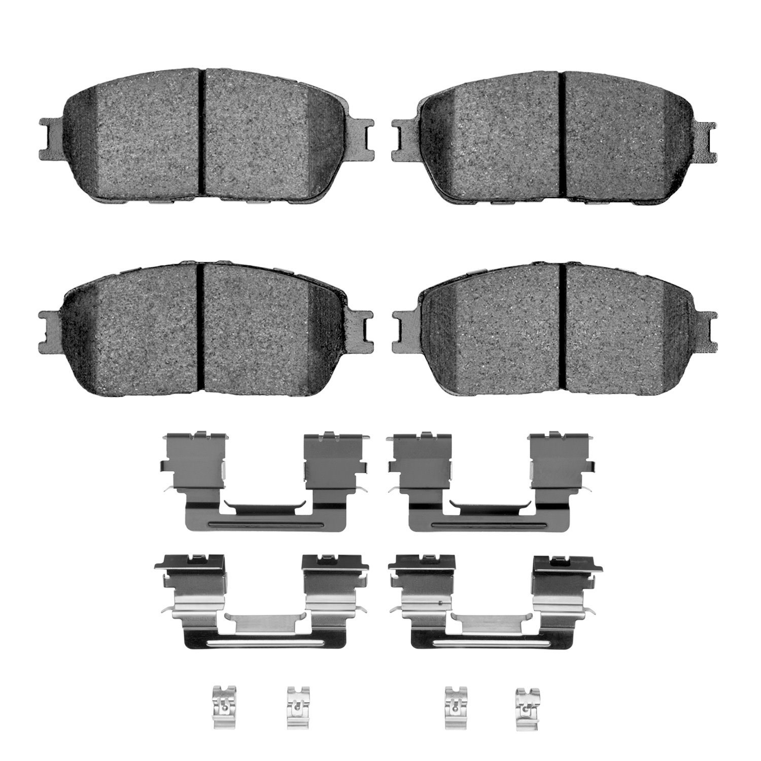 Semi-Metallic Brake Pads & Hardware Kit, 2005-2015 Lexus/Toyota/Scion, Position: Front