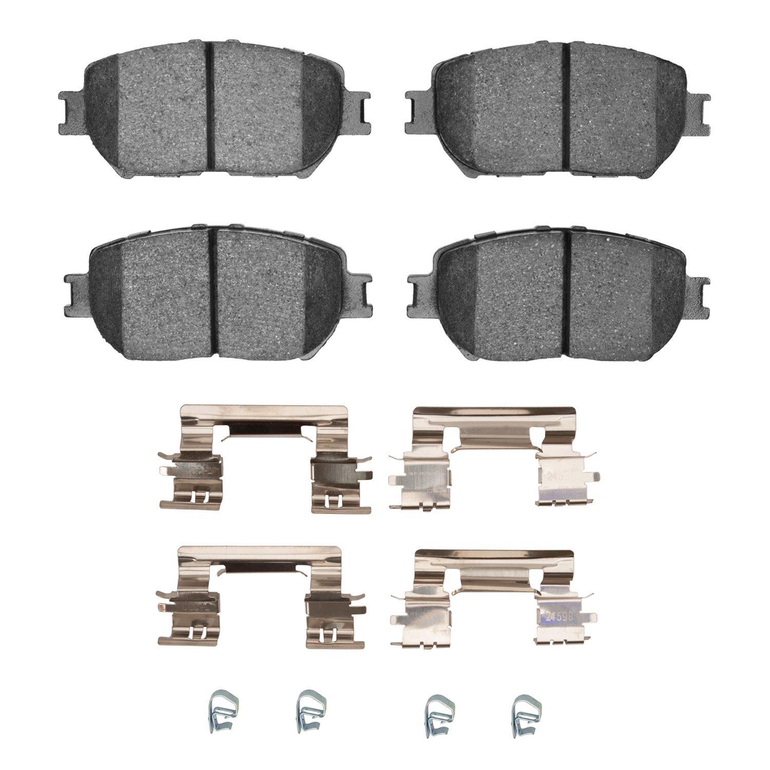 Semi-Metallic Brake Pads & Hardware Kit, 2006-2015 Lexus/Toyota/Scion, Position: Front