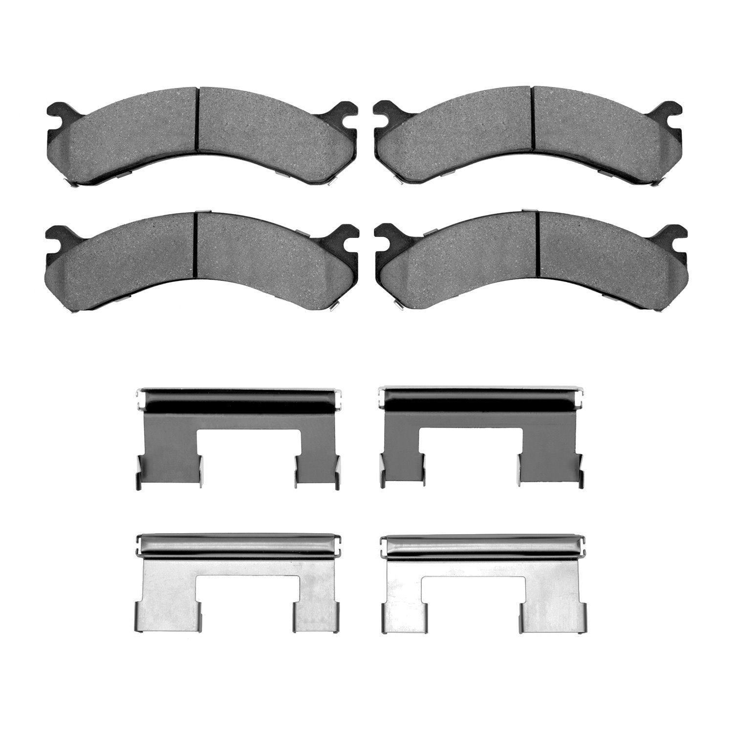 Semi-Metallic Brake Pads & Hardware Kit, 2001-2010 GM, Position: Rear