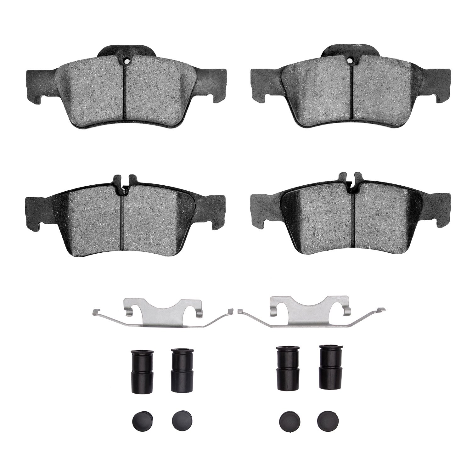 Semi-Metallic Brake Pads & Hardware Kit, 2002-2018 Mercedes-Benz, Position: Rear