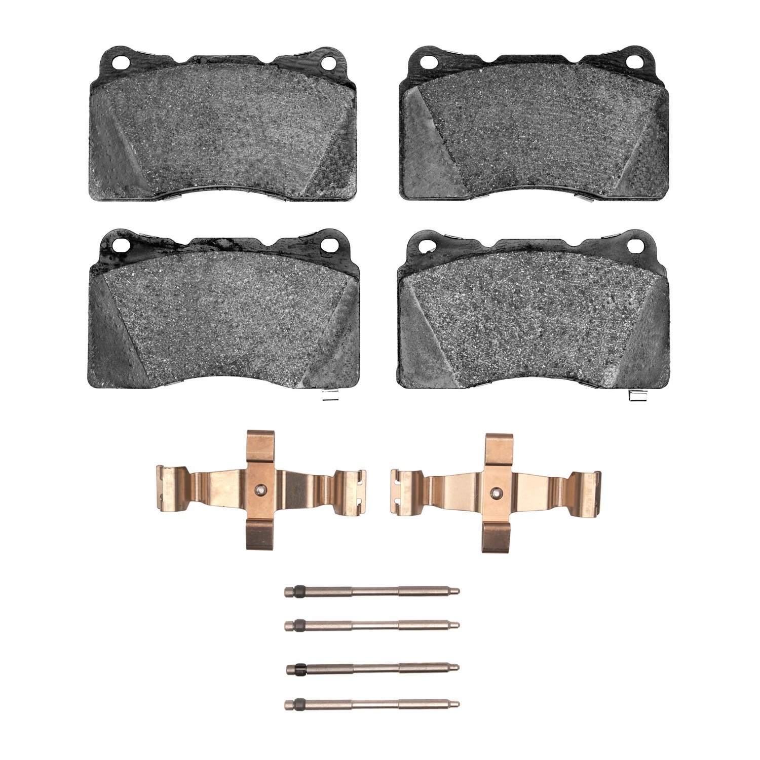 Semi-Metallic Brake Pads & Hardware Kit, 2013-2020 GM, Position: Front