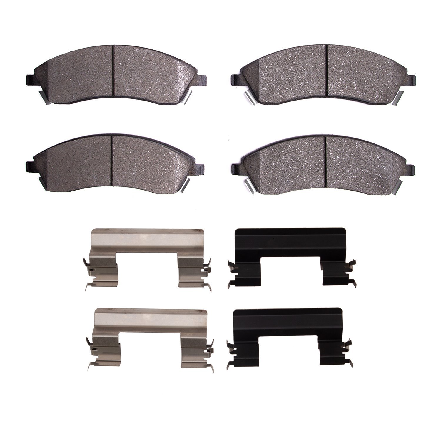 Semi-Metallic Brake Pads & Hardware Kit, 2004-2009 GM, Position: Front