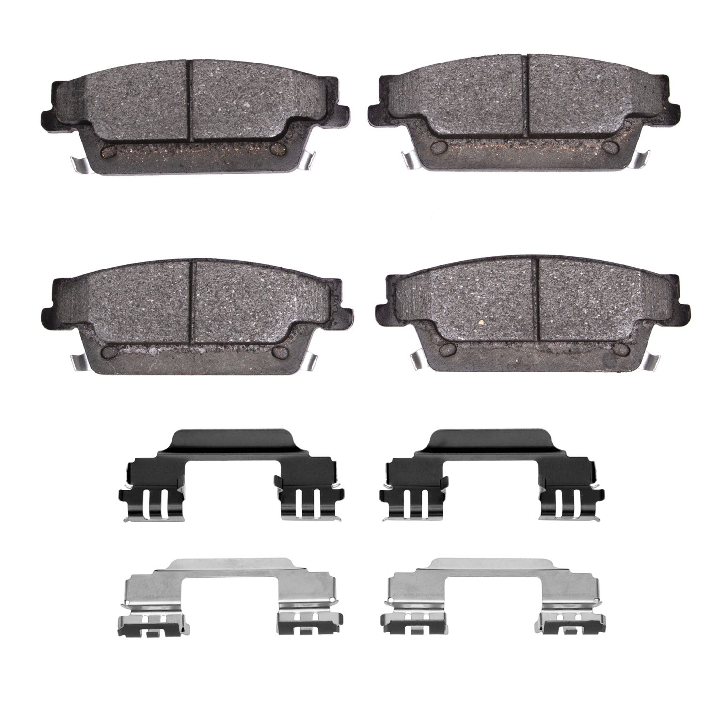 Semi-Metallic Brake Pads & Hardware Kit, 2004-2011 GM, Position: Rear
