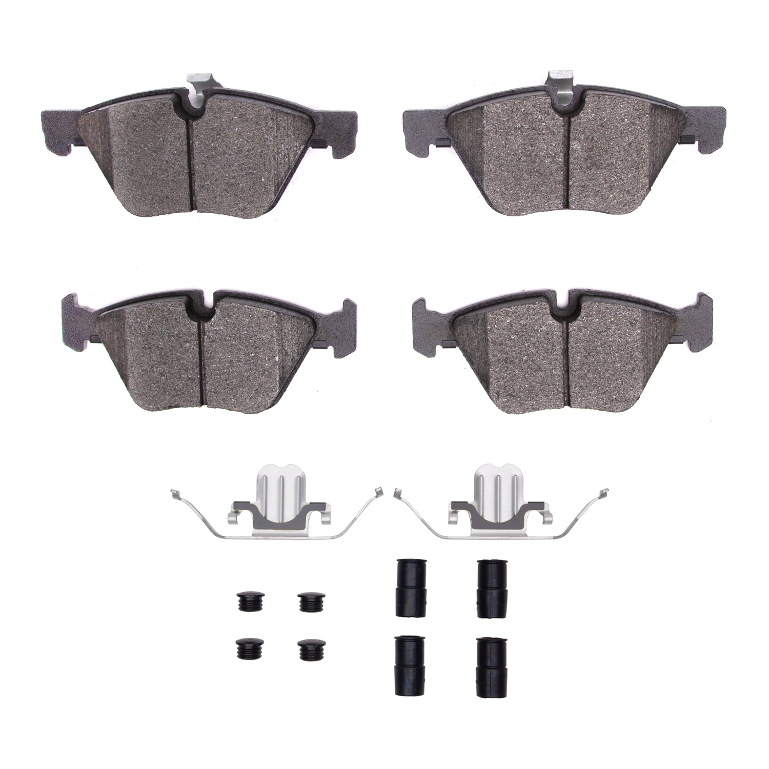 Semi-Metallic Brake Pads & Hardware Kit, 2004-2010 BMW, Position: Front
