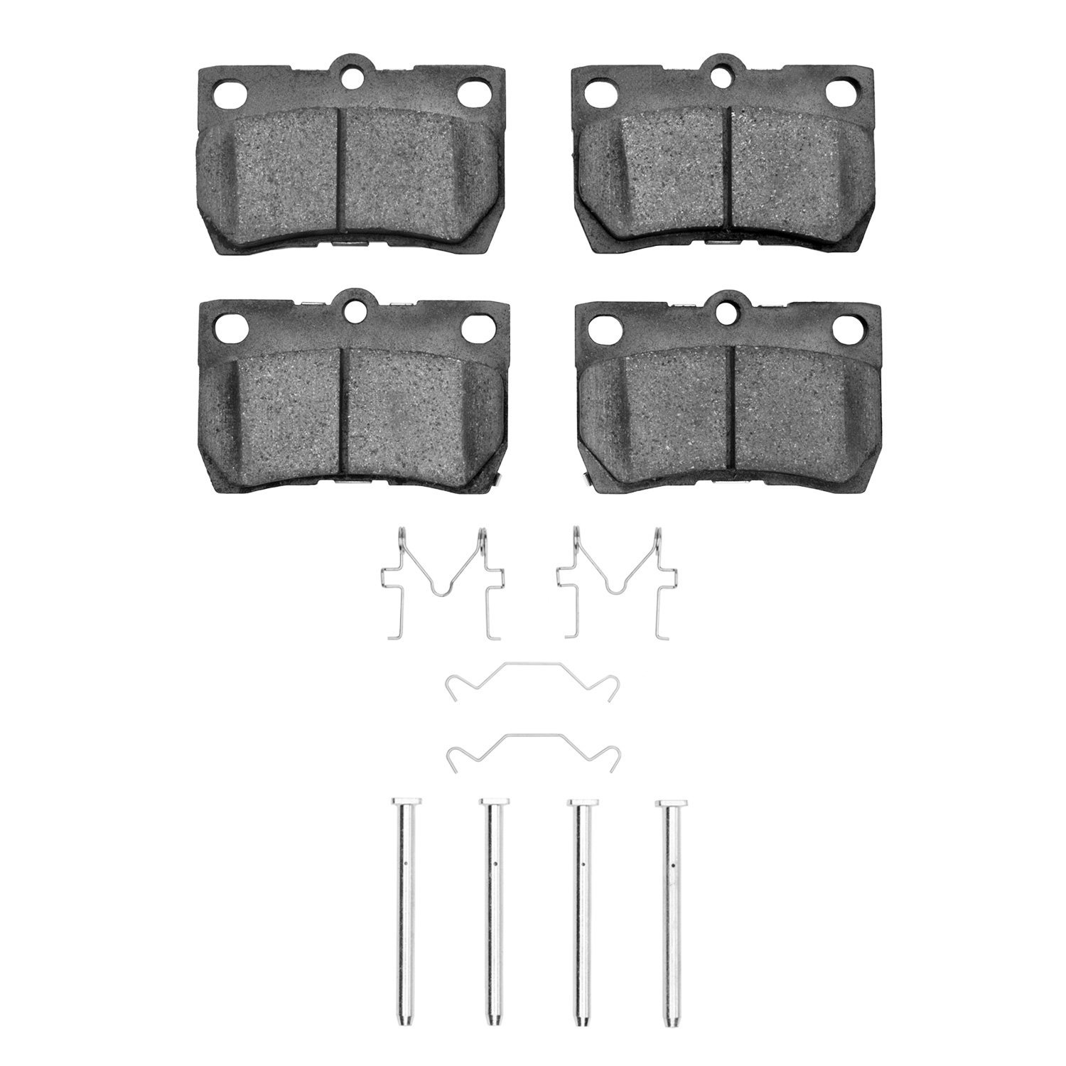 Semi-Metallic Brake Pads & Hardware Kit, 2006-2013 Lexus/Toyota/Scion, Position: Rear