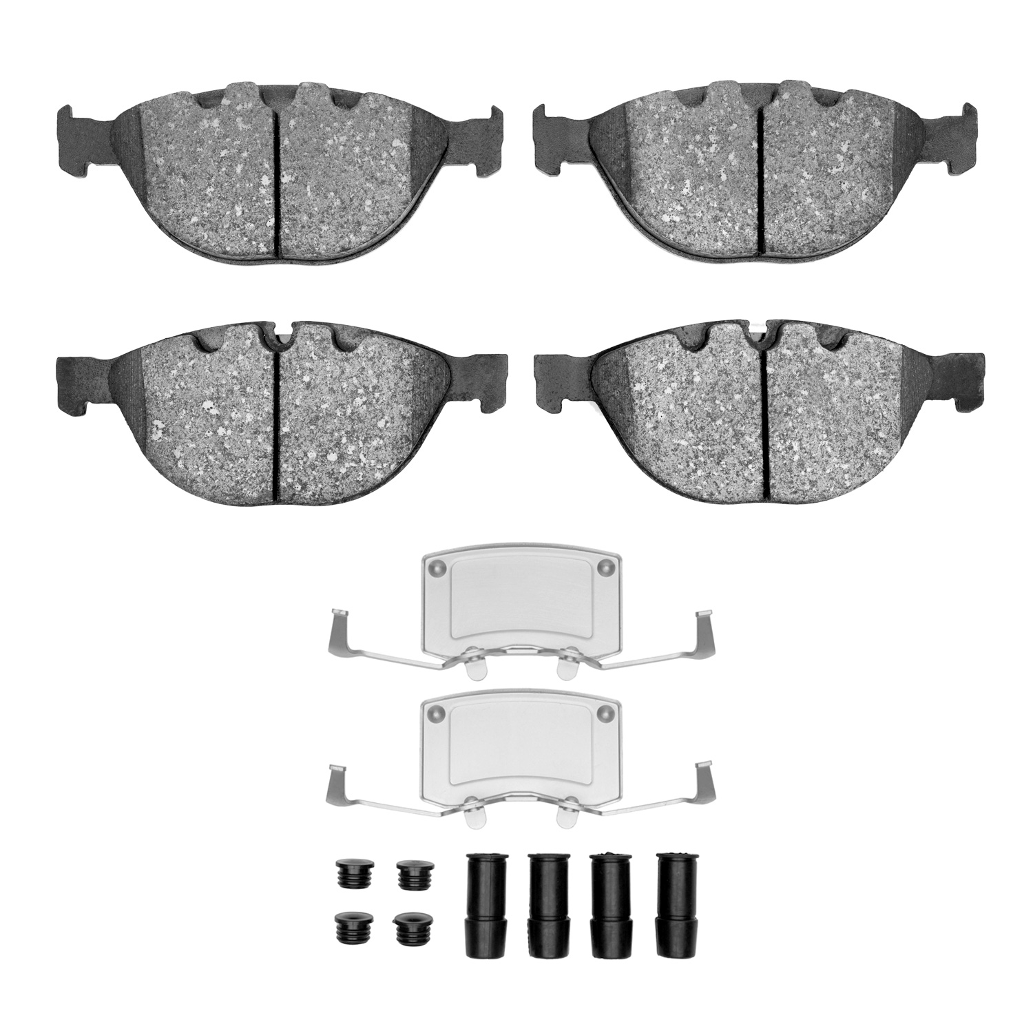 Semi-Metallic Brake Pads & Hardware Kit, 2004-2012 Fits Multiple Makes/Models, Position: Front