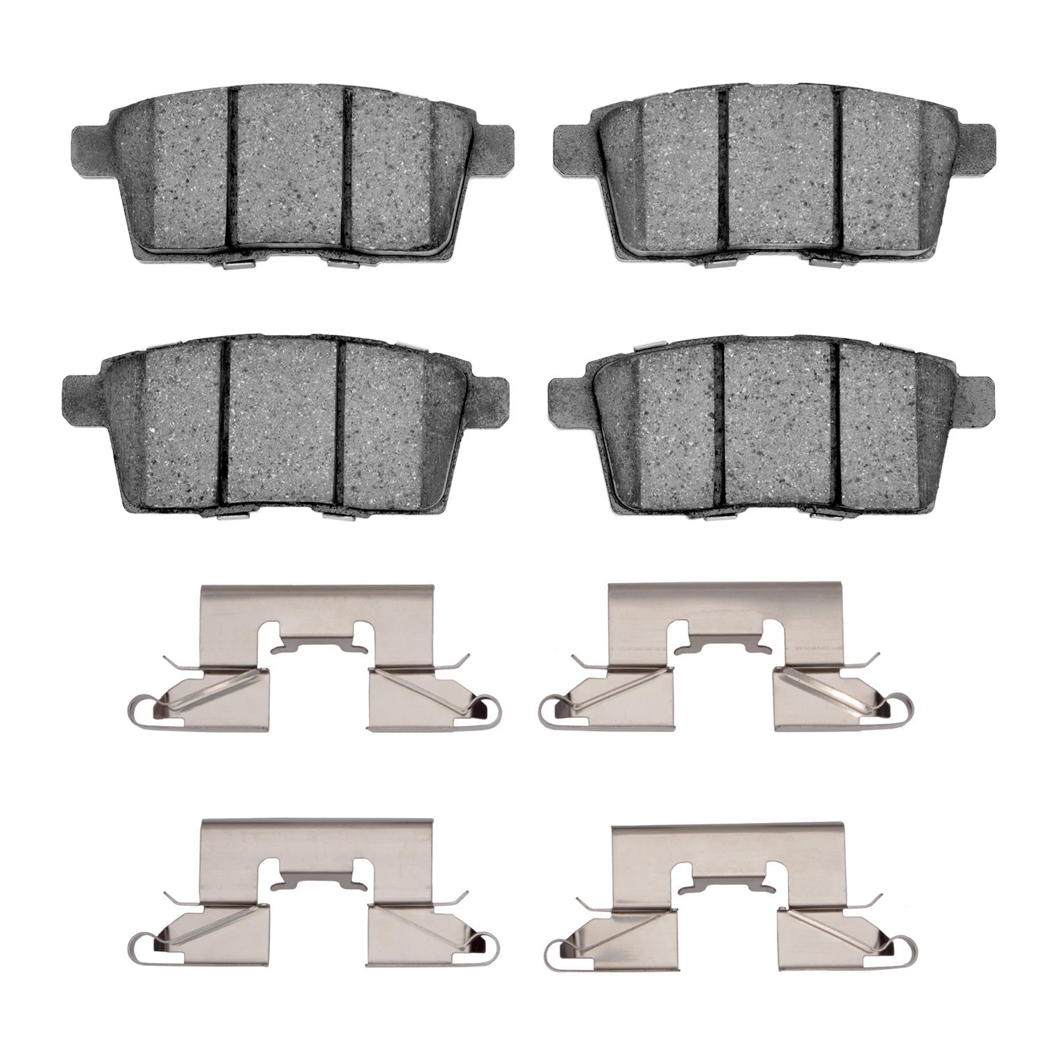 Semi-Metallic Brake Pads & Hardware Kit, 2007-2015 Ford/Lincoln/Mercury/Mazda, Position: Rear