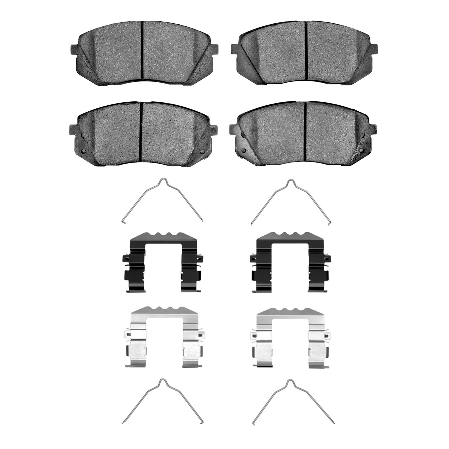 Semi-Metallic Brake Pads & Hardware Kit, 2015-2015 Kia/Hyundai/Genesis, Position: Front