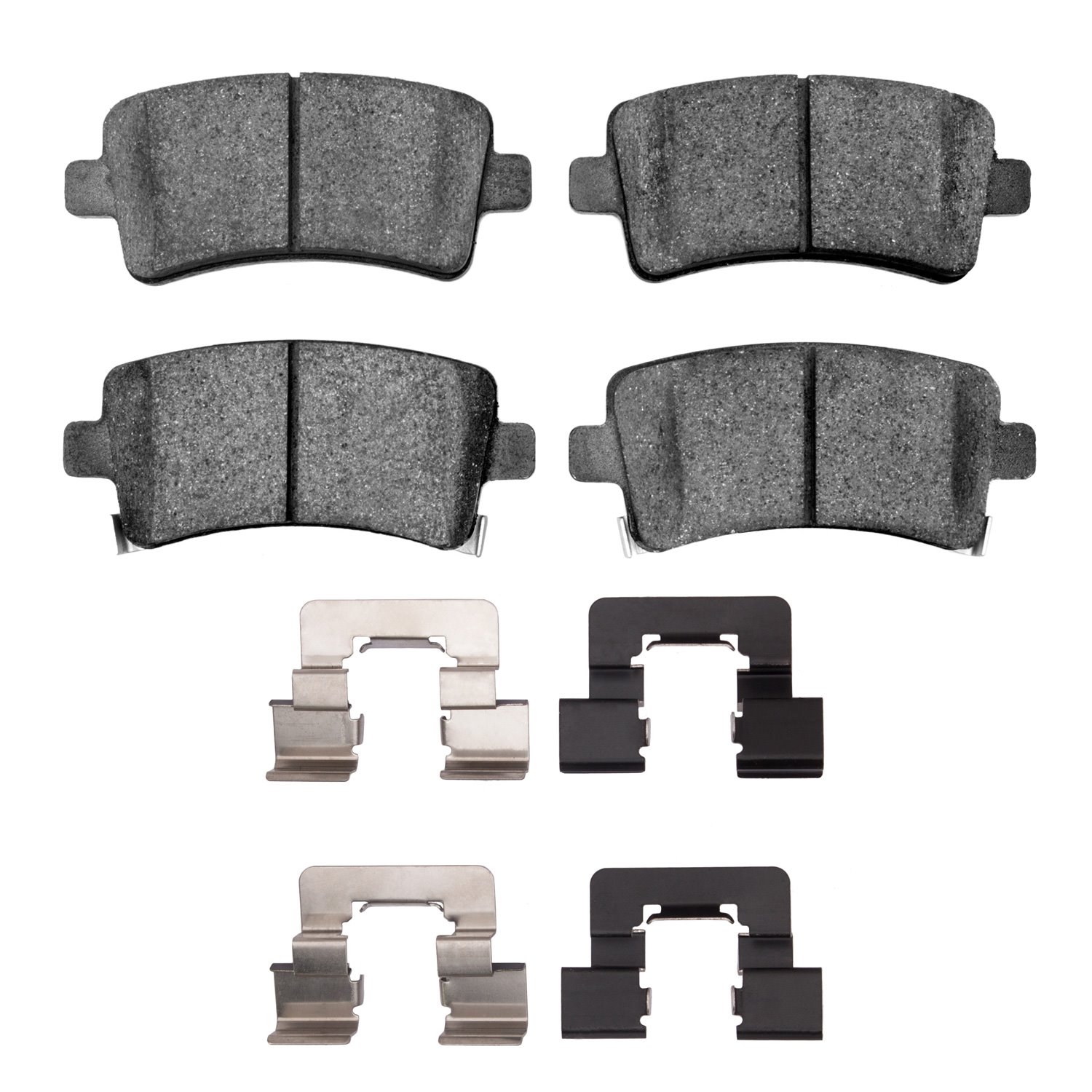 Semi-Metallic Brake Pads & Hardware Kit, 2011-2016 GM, Position: Rear