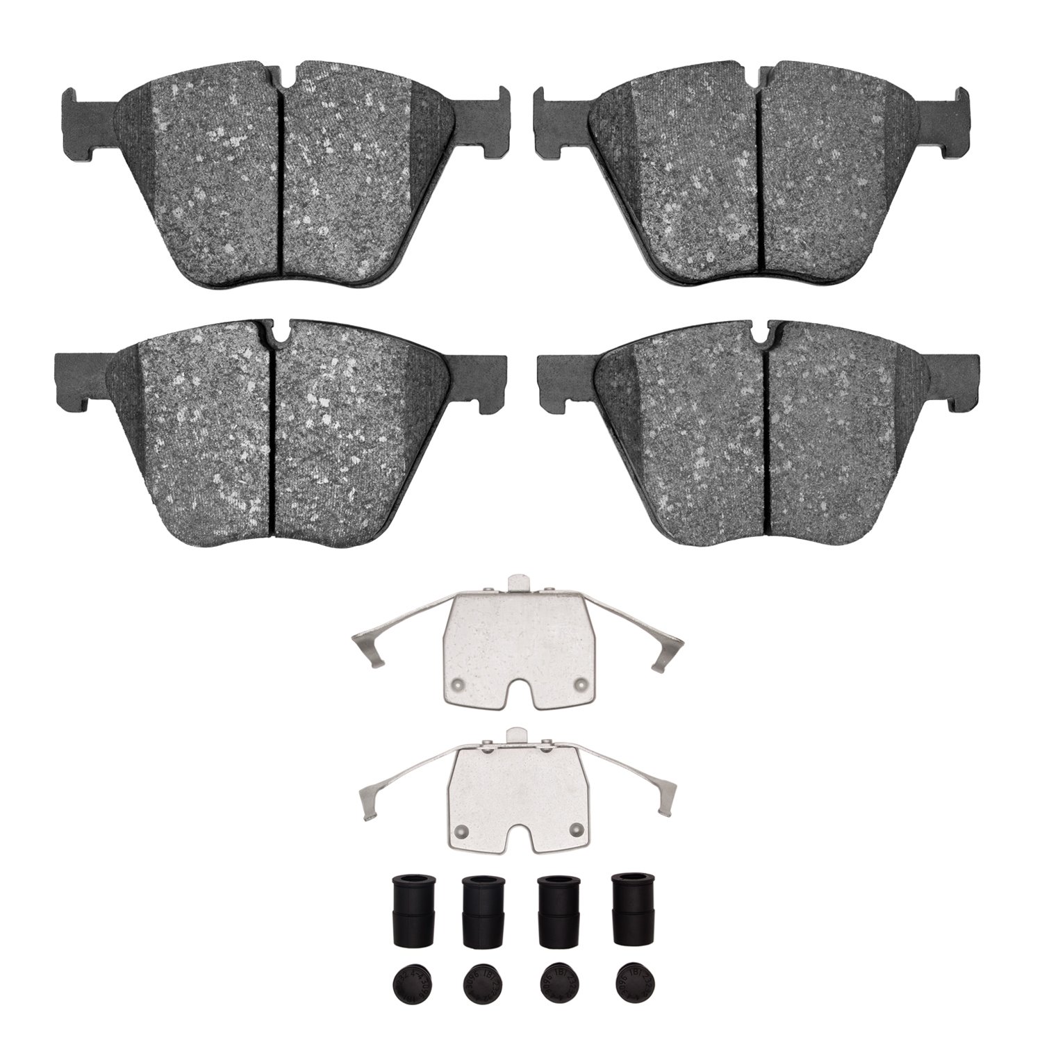Semi-Metallic Brake Pads & Hardware Kit, 2010-2019 BMW, Position: Front