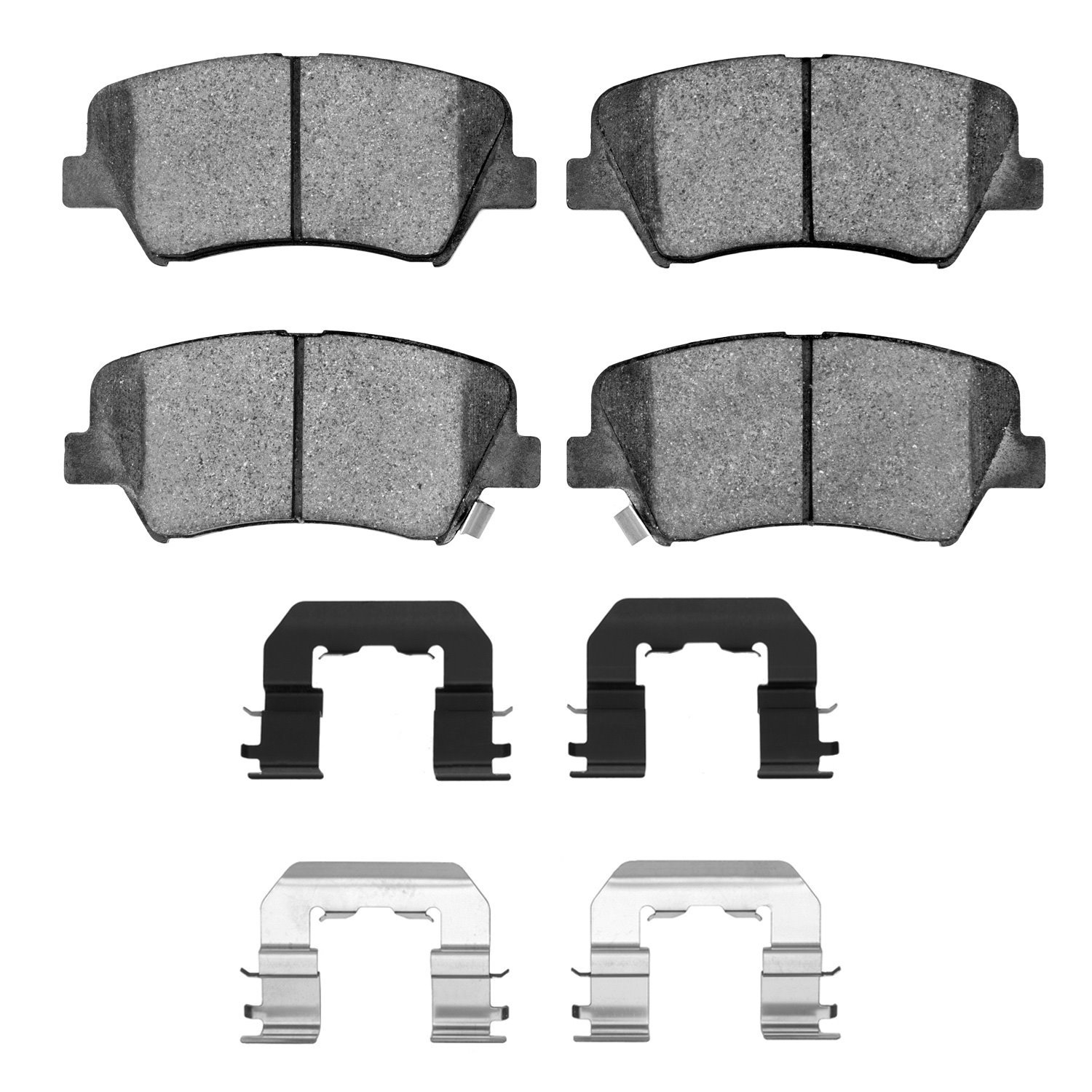 Semi-Metallic Brake Pads & Hardware Kit, 2011-2016 Kia/Hyundai/Genesis, Position: Front