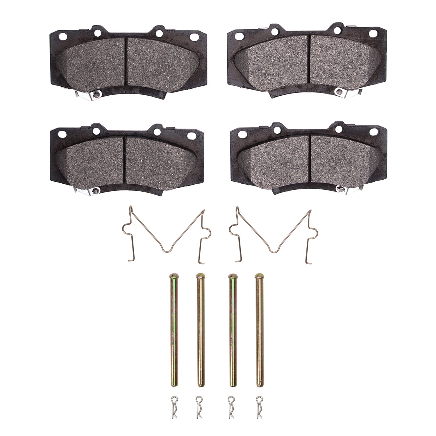 Semi-Metallic Brake Pads & Hardware Kit, 2013-2015 Lexus/Toyota/Scion, Position: Front